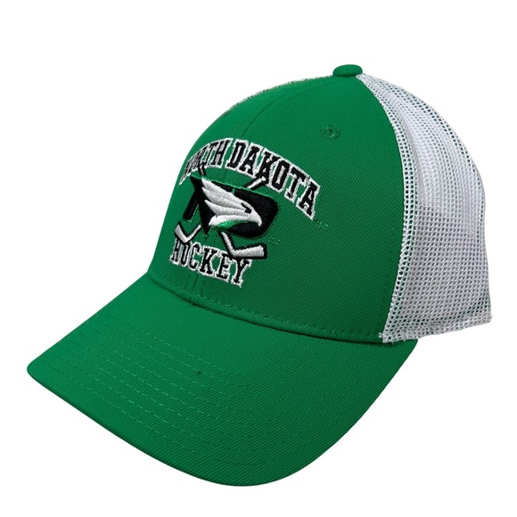 Adidas North Dakota Hockey Trucker Hat Cap NCAA Baseball‎ Green White - Picture 1 of 7